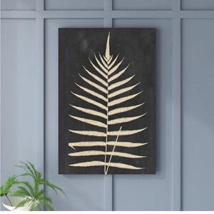 Kelly Clarkson Home Linen Fern Framed Canvas NEW 🏷️